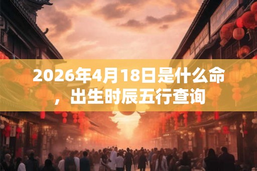 2026年4月18日是什么命，出生时辰五行查询