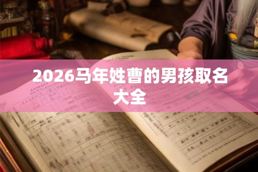 2026马年姓曹的男孩取名大全