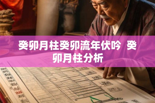 癸卯月柱癸卯流年伏吟  癸卯月柱分析