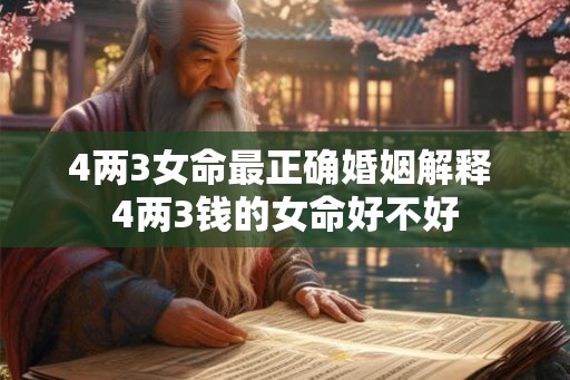 4两3女命最正确婚姻解释 4两3钱的女命好不好