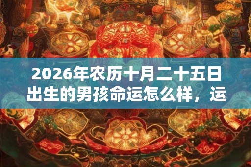 2026年农历十月二十五日出生的男孩命运怎么样，运势和性格好吗？