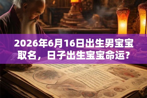 2026年6月16日出生男宝宝取名,日子出生宝宝命运? 2026年6月16日出生男宝宝取名,日子出生宝宝命运?