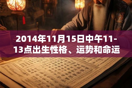 2014年11月15日中午11-13点出生性格、运势和命运