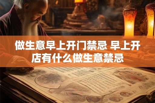 做生意早上开门禁忌 早上开店有什么做生意禁忌