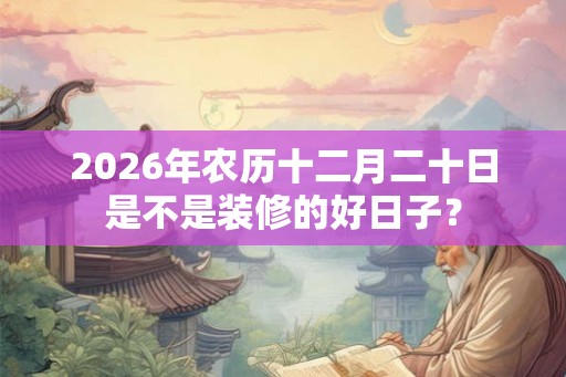 2026年农历十二月二十日是不是装修的好日子？