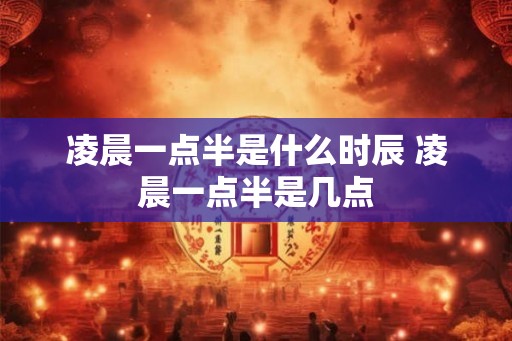 凌晨一点半是什么时辰 凌晨一点半是几点