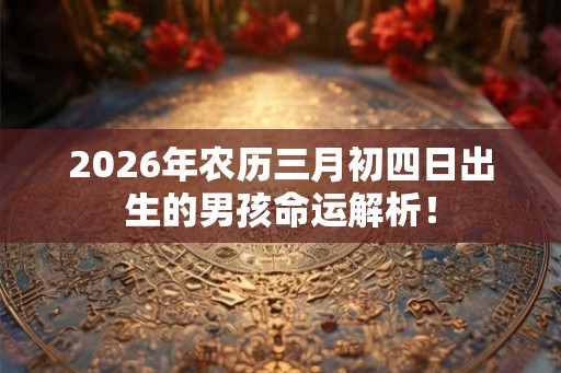 2026年农历三月初四日出生的男孩命运解析！