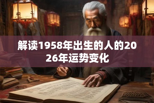解读1958年出生的人的2026年运势变化