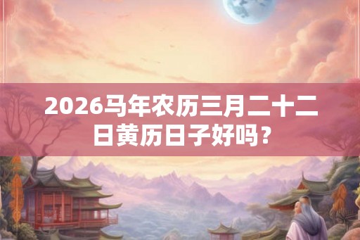2026马年农历三月二十二日黄历日子好吗？