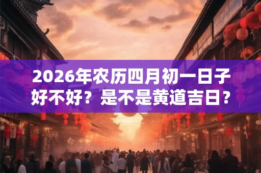2026年农历四月初一日子好不好？是不是黄道吉日？