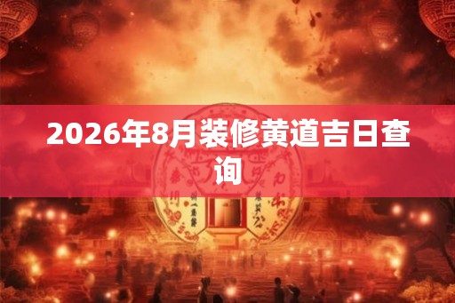 2026年8月装修黄道吉日查询