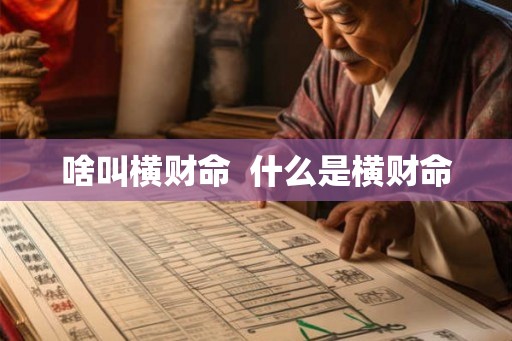 啥叫横财命  什么是横财命