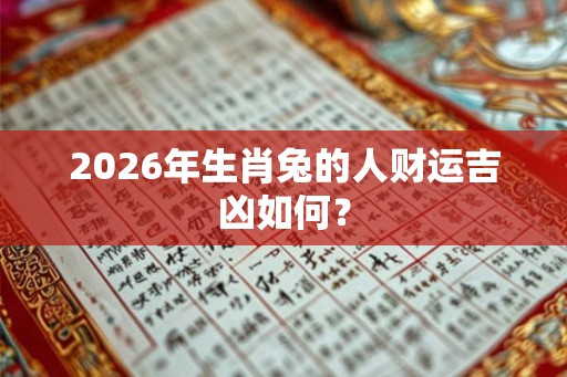 2026年生肖兔的人财运吉凶如何？