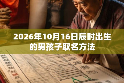 2026年10月16日辰时出生的男孩子取名方法