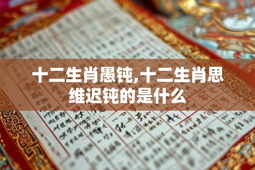 十二生肖愚钝,十二生肖思维迟钝的是什么