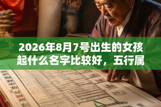 2026年8月7号出生的女孩起什么名字比较好，五行属什么