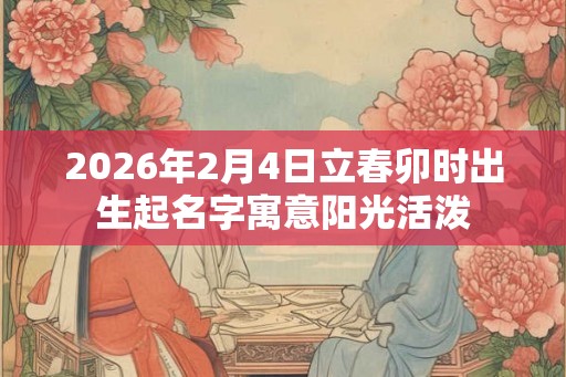 2026年2月4日立春卯时出生起名字寓意阳光活泼