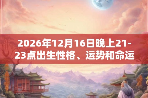 2026年12月16日晚上21-23点出生性格、运势和命运