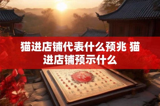 猫进店铺代表什么预兆 猫进店铺预示什么 猫进店铺代表什么预兆 猫进店铺预示什么