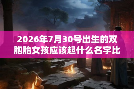2026年7月30号出生的双胞胎女孩应该起什么名字比较好，五行属什么？