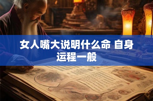 女人嘴大说明什么命 自身运程一般