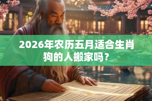 2026年农历五月适合生肖狗的人搬家吗？