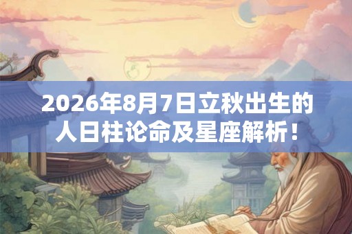 2026年8月7日立秋出生的人日柱论命及星座解析！