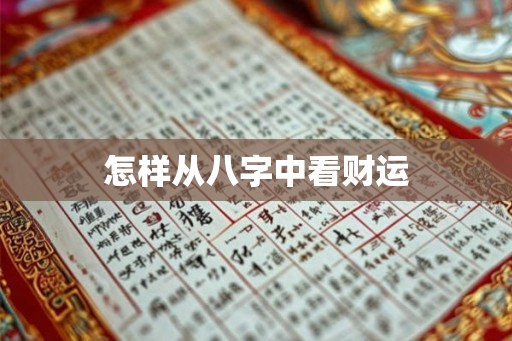 怎样从八字中看财运