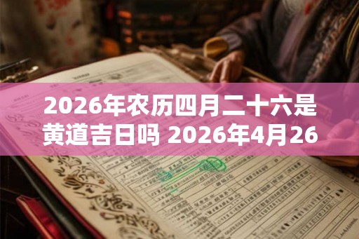 2026年农历四月二十六是黄道吉日吗 2026年4月26日是否是黄道吉日