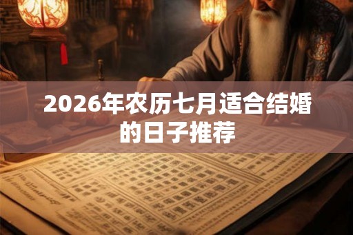 2026年农历七月适合结婚的日子推荐 2026年农历七月适合结婚的日子推荐