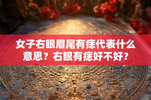 女子右眼眉尾有痣代表什么意思？右眼有痣好不好？