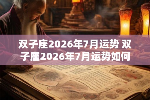 双子座2026年7月运势 双子座2026年7月运势如何 双子座2026年7月运势 双子座2026年7月运势如何