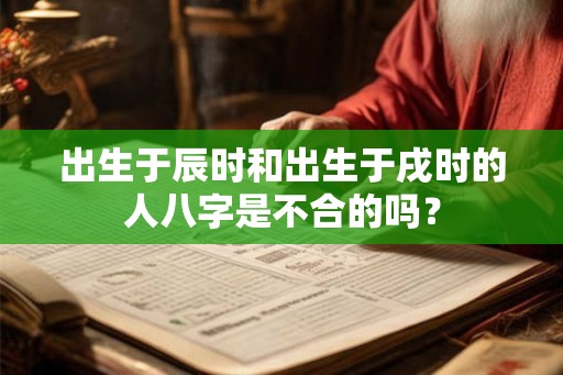 出生于辰时和出生于戌时的人八字是不合的吗？