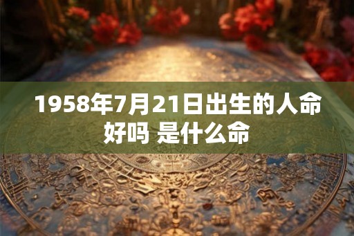 1958年7月21日出生的人命好吗 是什么命