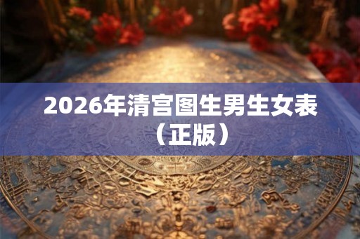 2026年清宫图生男生女表（正版）