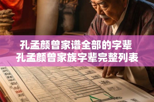孔孟颜曾家谱全部的字辈 孔孟颜曾家族字辈完整列表