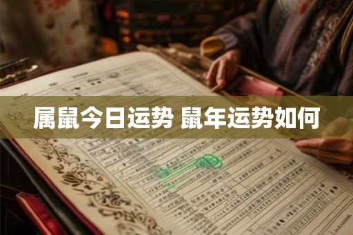 属鼠今日运势 鼠年运势如何 属鼠今日运势 鼠年运势如何
