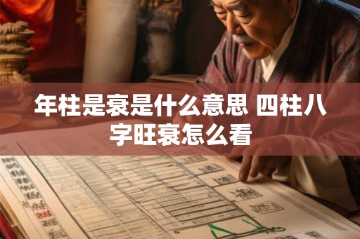 年柱是衰是什么意思 四柱八字旺衰怎么看
