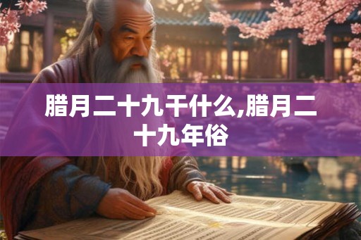 腊月二十九干什么,腊月二十九年俗