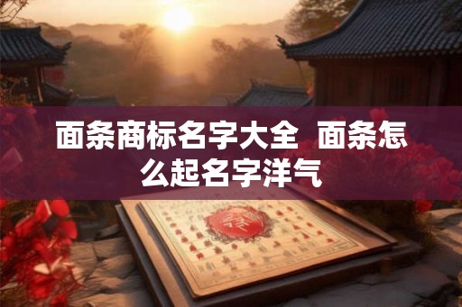 面条商标名字大全  面条怎么起名字洋气