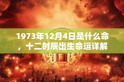 1973年12月4日是什么命，十二时辰出生命运详解