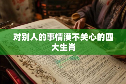 对别人的事情漠不关心的四大生肖