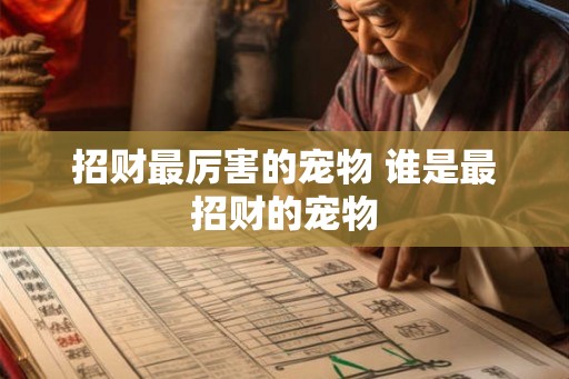 招财最厉害的宠物 谁是最招财的宠物