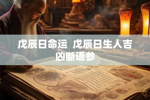 戊辰日命运  戊辰日生人吉凶断语参