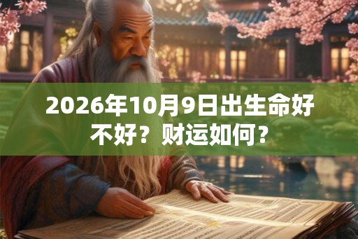 2026年10月9日出生命好不好？财运如何？