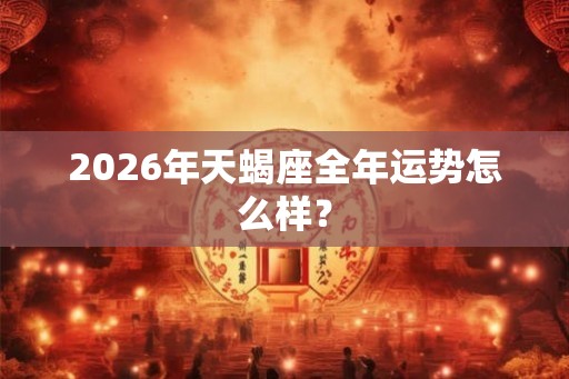 2026年天蝎座全年运势怎么样？