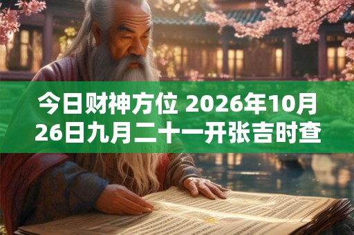 今日财神方位 2026年10月26日九月二十一开张吉时查询