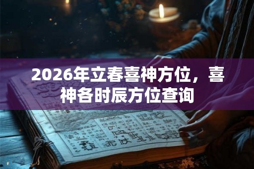 2026年立春喜神方位，喜神各时辰方位查询