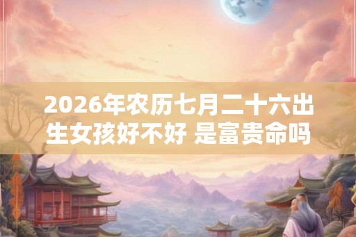 2026年农历七月二十六出生女孩好不好 是富贵命吗