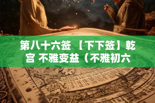 第八十六签 【下下签】乾宫 不雅变益（不雅初六